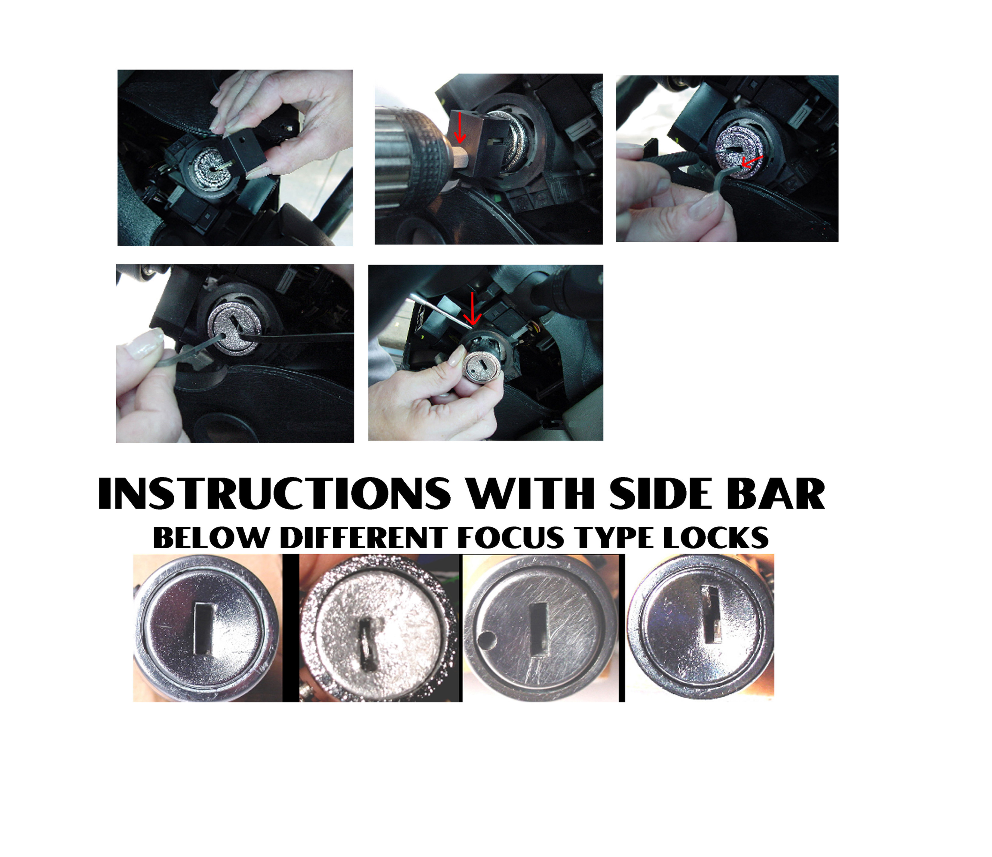 2: FORD FOCUS TYPE 3 INSTRUCTIONS WITH SIDE BAR LOCKS